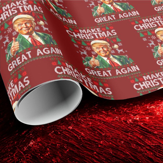 Papel De Presente Trump Santa Hat | Make Christmas Great Again (Criador carregado)