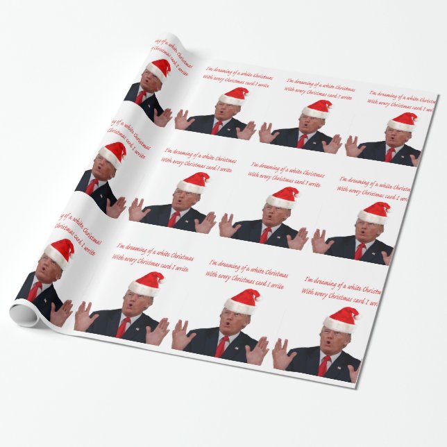 Papel De Presente Trump, Sonhando com um Natal Branco (Desenrolado)