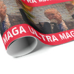 PAPEL DE PRESENTE TRUMP ULTRA MAGA CHRISTMAS WRAPPING PAPEL<br><div class="desc">PAPEL DE EMBALAGEM DE TRUMP ULTRA MAGA PARA ANIVERSÁRIO OU NATAL</div>