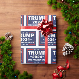 Papel De Presente Trump Wraps Paper Leva a América de volta