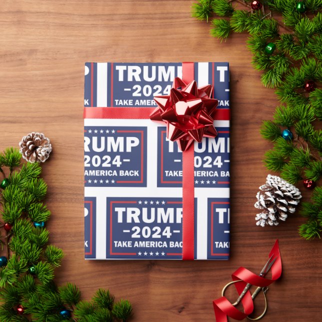 Papel De Presente Trump Wraps Paper Leva a América de volta (Presente de Natal)