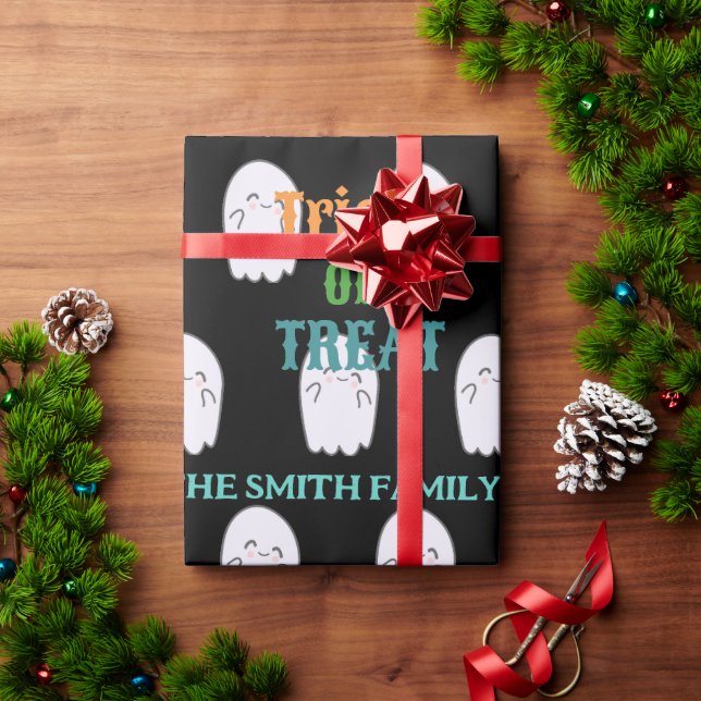 Papel De Presente Truque ou tratamento de fantasma (Presente de Natal)