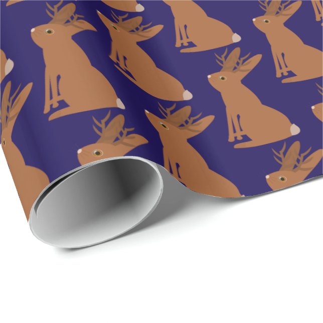 Papel De Presente Truque ou tratamento de Jackalope no Halloween (Ponta do rolo)