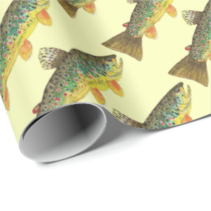 Papel De Presente Truta Marrom deslumbrante para Caras de pesca de m