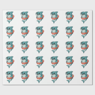 Papel De Presente Tubarão Bebê Fofo Com Flutuador Crianças