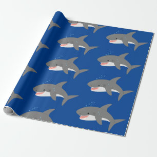 Papel De Presente Tubarão branco grande ilustração de desenho animad