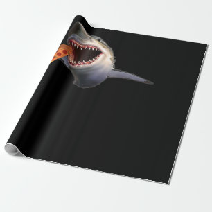 Papel De Presente Tubarão Comendo Pizza Amadurece Presentes Engraç