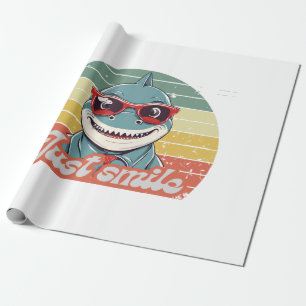 Papel De Presente Tubarão engraçado convida você a sorrir