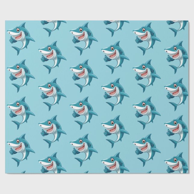 Papel De Presente Tubarão fofo (Aberto)