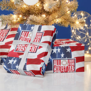 Papel De Presente Tudo o que eu quero para o Natal novo presidente P