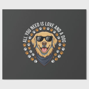 Papel De Presente Tudo O Que Você Precisa É Amor E Um Cachorro_1
