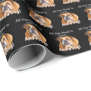 Papel De Presente Tudo o que você precisa é do amor e do cachorro-do