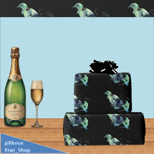 Papel De Presente Tui & Kowhai Flores Paua Seashell Inlay