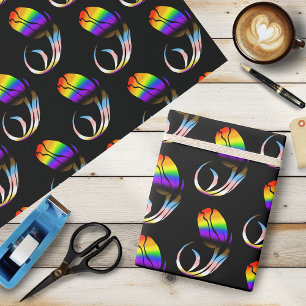 Papel De Presente Tulipa Minimalista Arco-íris Vibrante LGBTQ+