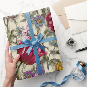 Papel De Presente Tulipa Multicolor Estilo Jardim Padrão Floral Marf