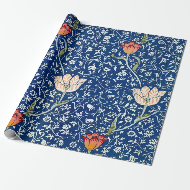 Papel De Presente Tulipa, William Morris (Desenrolado)