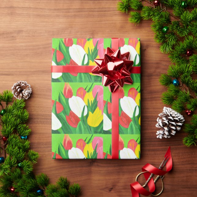 Papel De Presente Tulipas2 (Presente de Natal)