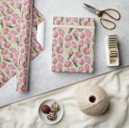 Papel De Presente Tulipas de Aquarela