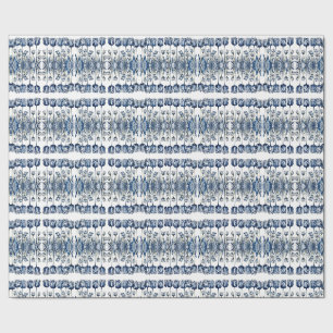 Papel De Presente Tulipas em Azul de Delft 