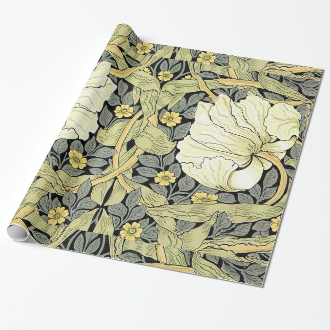 Papel De Presente Tulipas Pimpernel Arte Botânica William Morris (Desenrolado)