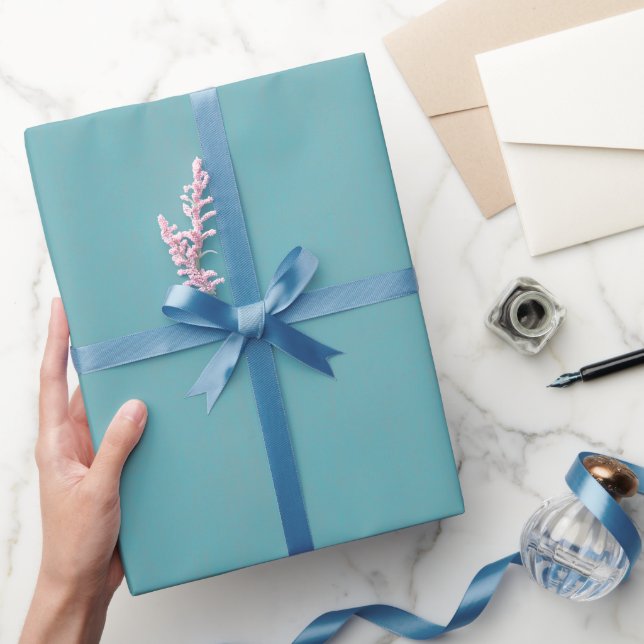 Papel De Presente Turquesa Texturizada (Presentear)
