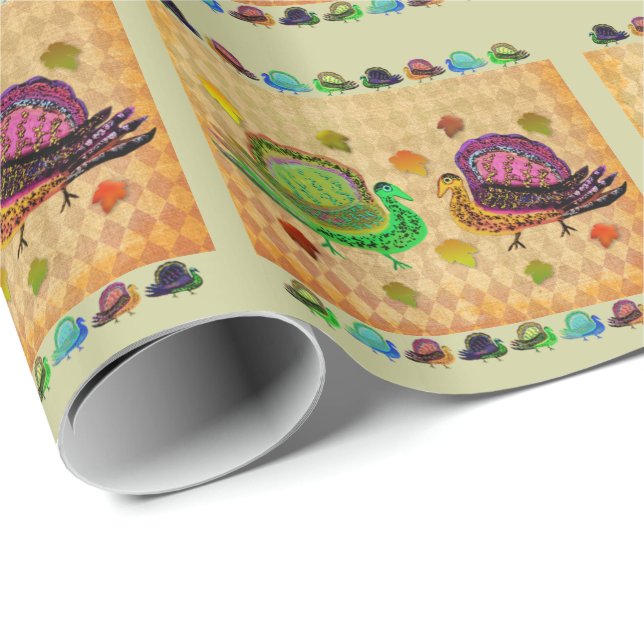 Papel De Presente Turquia na queda (Ponta do rolo)