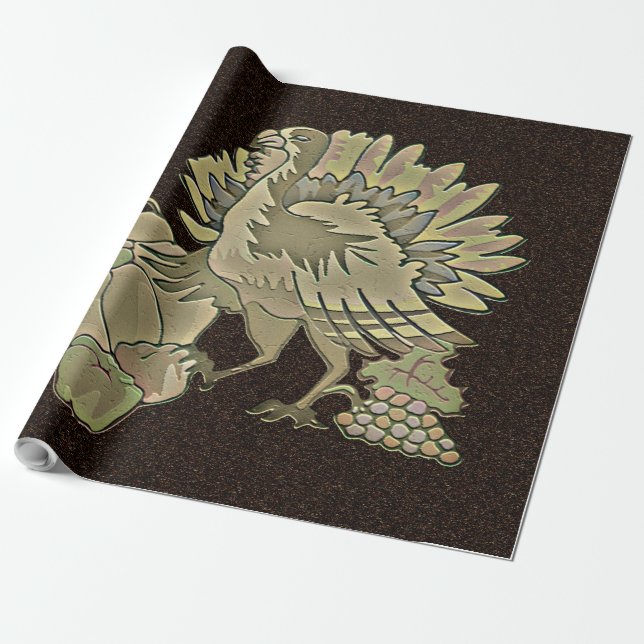 Papel De Presente Turquia no Dia de Ação de Graças - (Desenrolado)