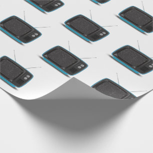 Papel De Presente Turquoise Retro TV