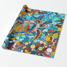 Papel De Presente Turtle Colorful mosaico art