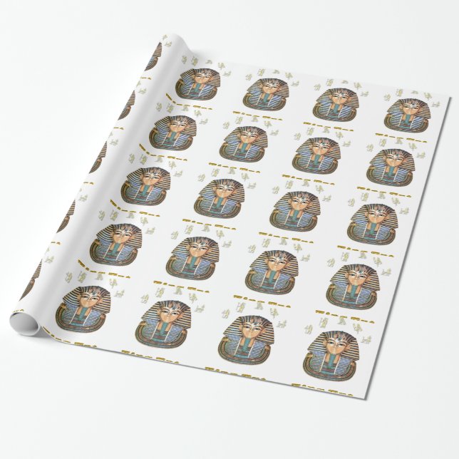 Papel De Presente Tutancâmon e Egito (Desenrolado)