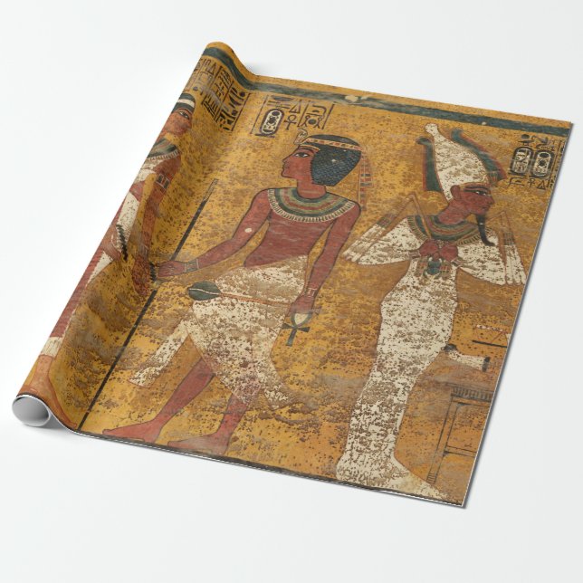 Papel De Presente Tutankhamun Tomb, Muro do Norte (Desenrolado)