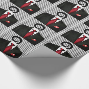 Papel De Presente Tux de Casamento Negro Vermelho para Padrinho de c