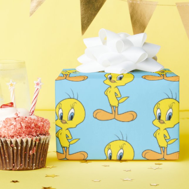 Papel De Presente TWEETY™ | Pássaro Inteligente Personalizado (Festa de aniversário)