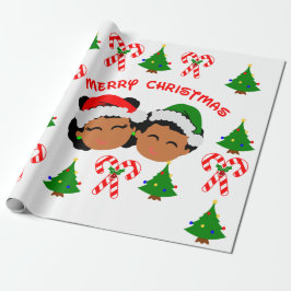 Papel De Presente Twinzis Afro-Americanos Natal Afro Twin
