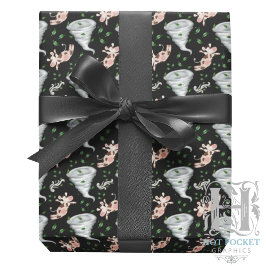 Papel De Presente Twisters Tornado Gift Wrapping Paper - Black