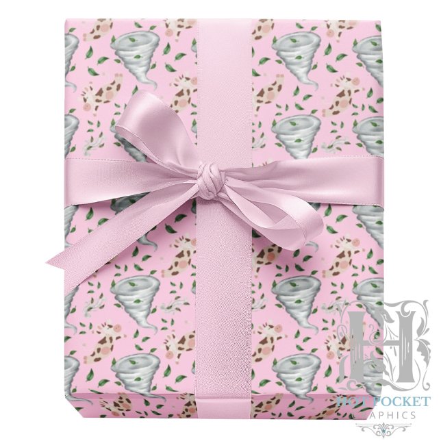 Papel De Presente Twisters Tornado Gift Wrapping Paper - Pink (Criador carregado)