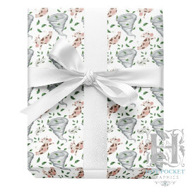 Papel De Presente Twisters Tornado Gift Wrapping Paper - White