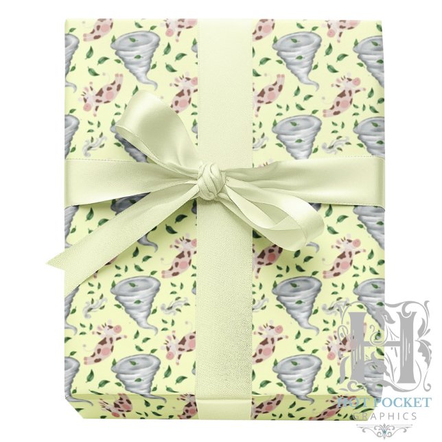 Papel De Presente Twisters Tornado Gift Wrapping Paper - Yellow (Criador carregado)