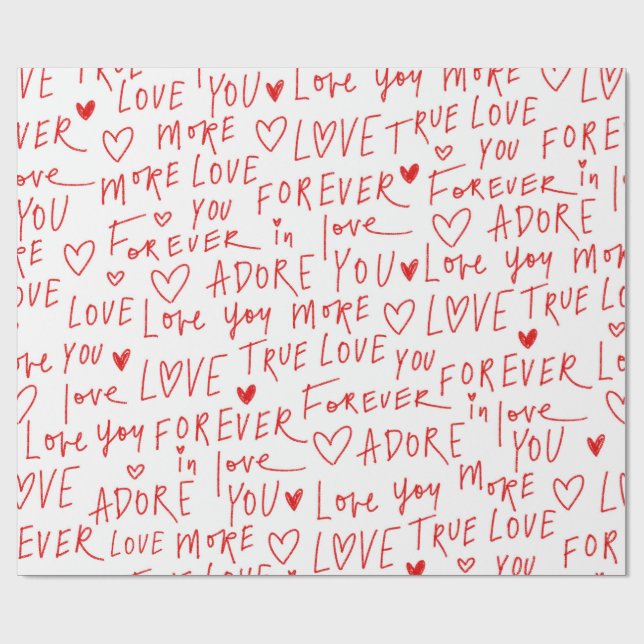 Papel De Presente Typewriting Love  (Aberto)