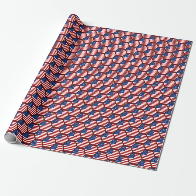 Papel De Presente U.A. Flag Honeycomb Wrappaper (Desenrolado)