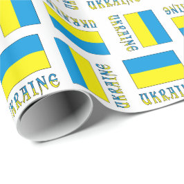 Papel De Presente Ucrânia com Presente da Bandeira Ucraniana