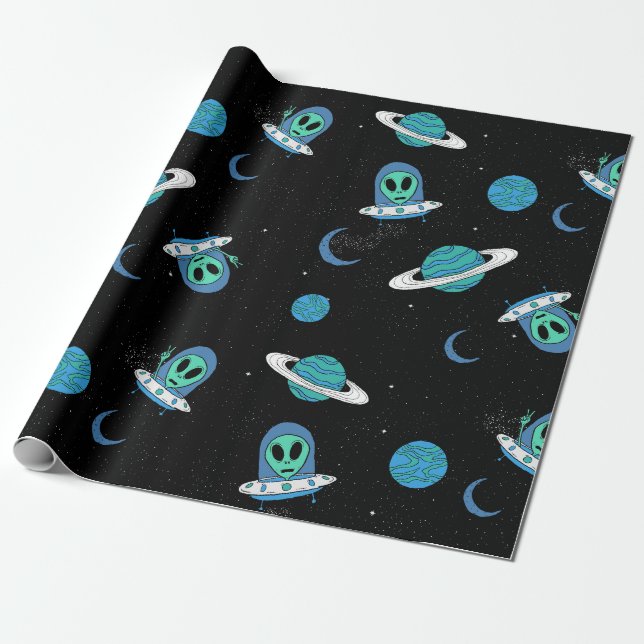 Papel De Presente UFO Wrapping paper (Desenrolado)
