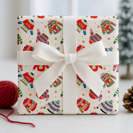 Papel De Presente Ugly Sweaters Small-scale Holiday Wrapper Paper