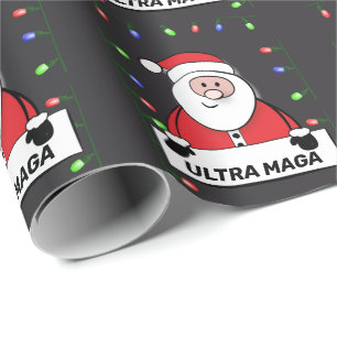 Papel De Presente ULTRA MAGA SANTA CLAUS TRUMP Natal