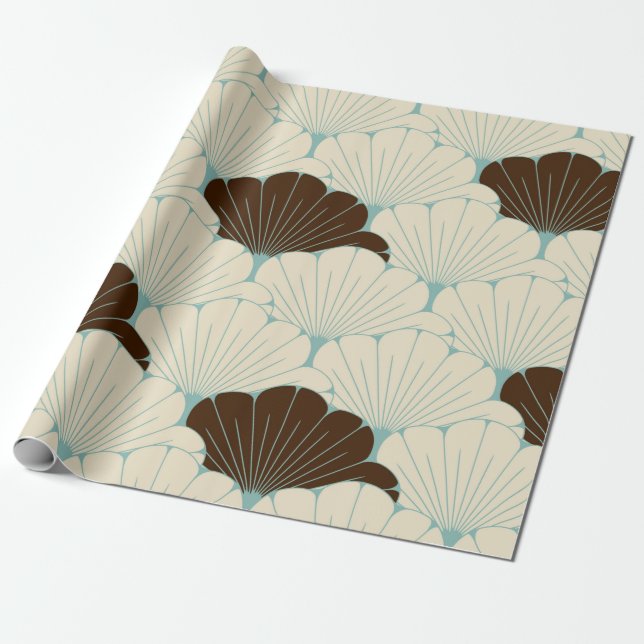 Papel De Presente um azulejo sem costura no estilo japonês com folha (Desenrolado)