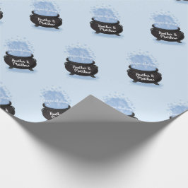 Papel De Presente Um bebê está criando Chá de fraldas de bruxa azul