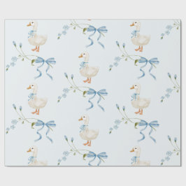 Papel De Presente Um Bobo Pequeno Ganso Aquarela