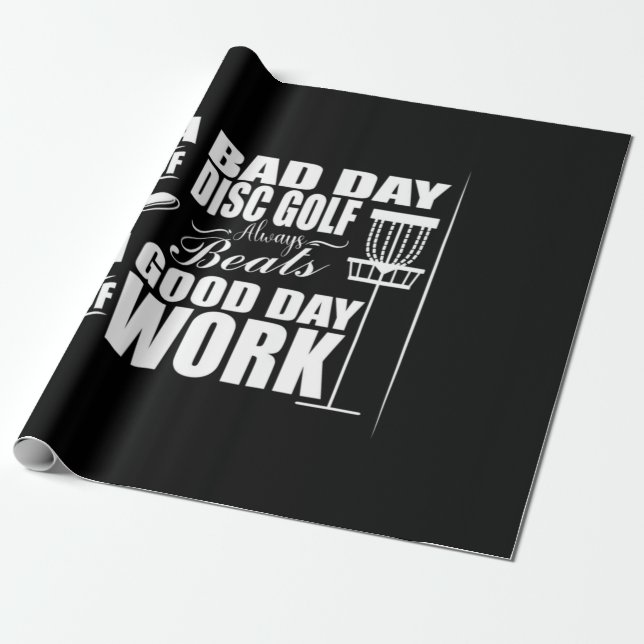 Papel De Presente Um Bom Dia Começa Com Golfe De Disco (Desenrolado)