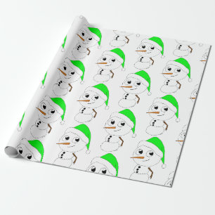Papel De Presente um boneco de neve chibi