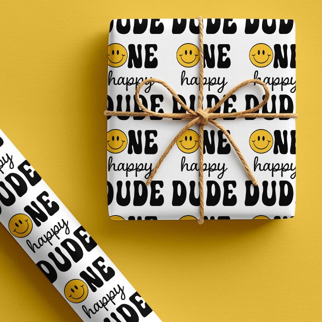 Papel De Presente Um Cara Feliz de 1 Ano de Idade (Criador carregado)